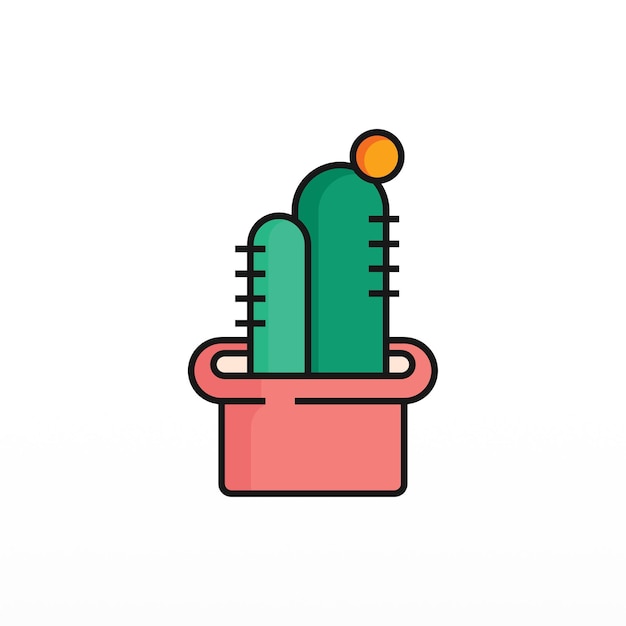 Een eenvoudig logo-ontwerp van een cactus