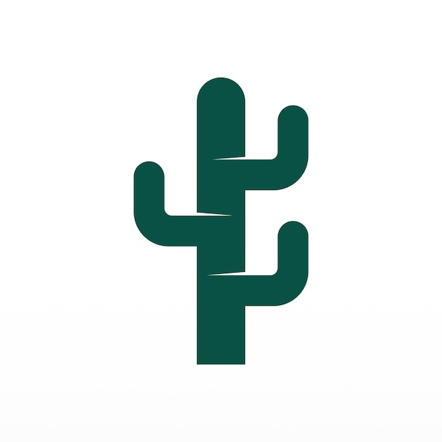 Een eenvoudig logo-ontwerp van een cactus