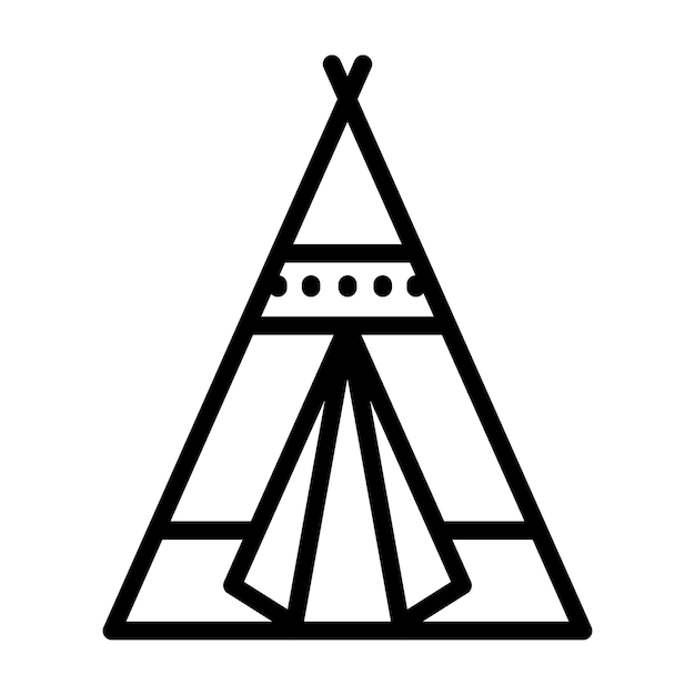 Een eenvoudig ontwerp van een piramide tent symbool