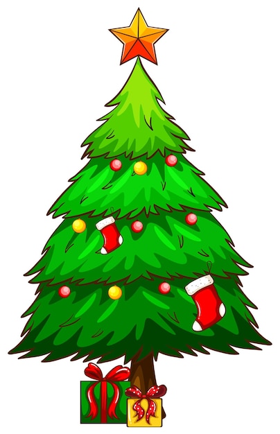 Vector een eenvoudige schets van een kerstboom