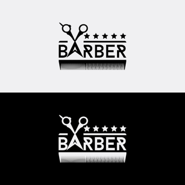 Vector een elegant en onderscheidend artistiek logo-ontwerpsjabloon voor herenkapperszaken