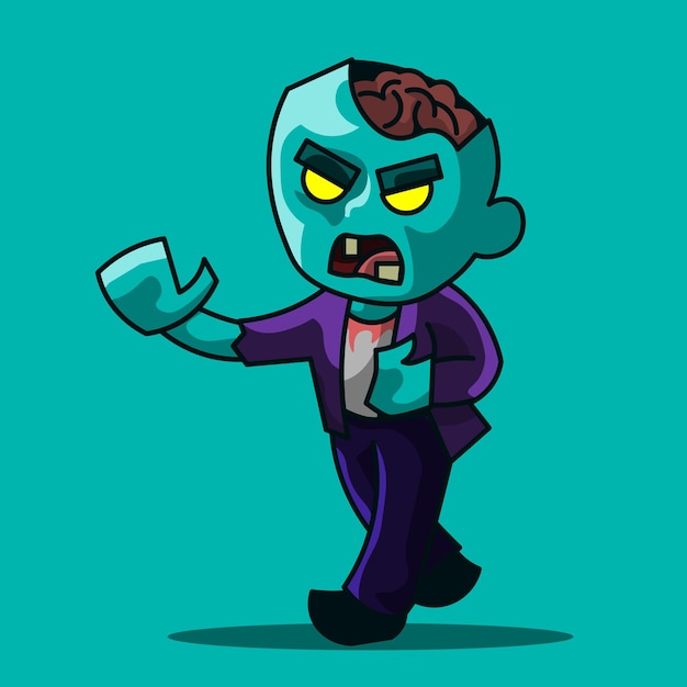 Een Enge Zombie Cartoon Vector