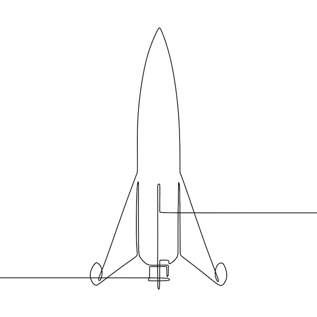 Een enkele doorlopende lijn van de raket