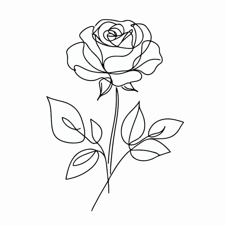 Vector een enkele elegante roos vector illustratie