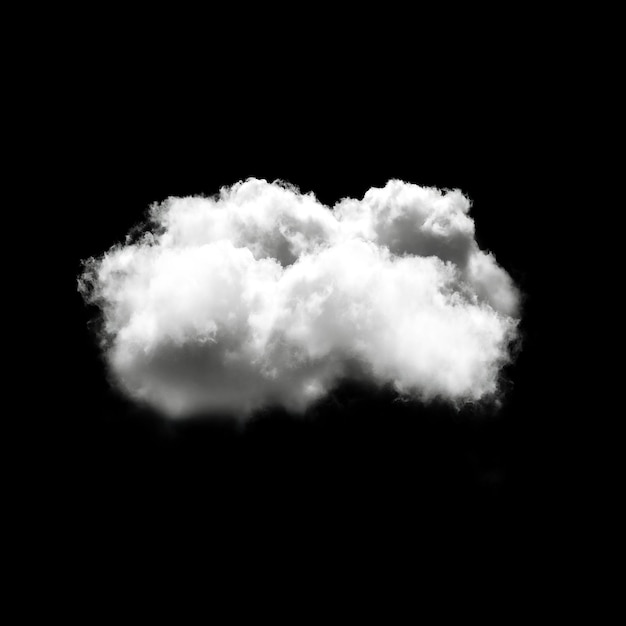 Een enkele witte wolkenvorm geïsoleerd over een vaste achtergrond Cumulus wolk