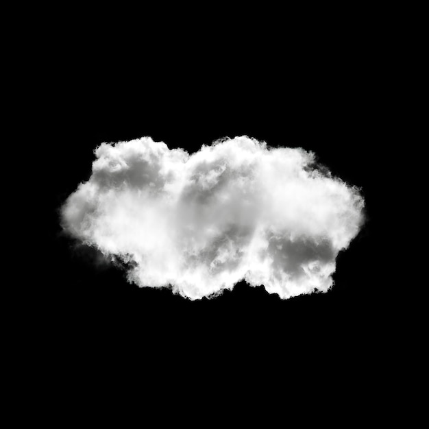 Een enkele witte wolkenvorm geïsoleerd over een vaste achtergrond Cumulus wolk