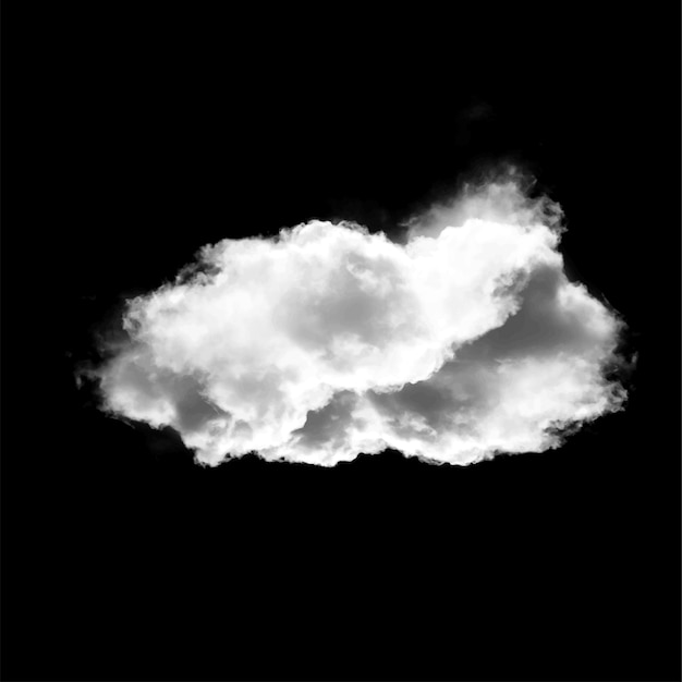 Een enkele witte wolkenvorm geïsoleerd over een vaste achtergrond Cumulus wolk