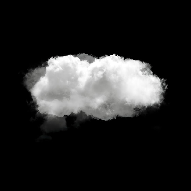 Een enkele witte wolkenvorm geïsoleerd over een vaste achtergrond Cumulus wolk