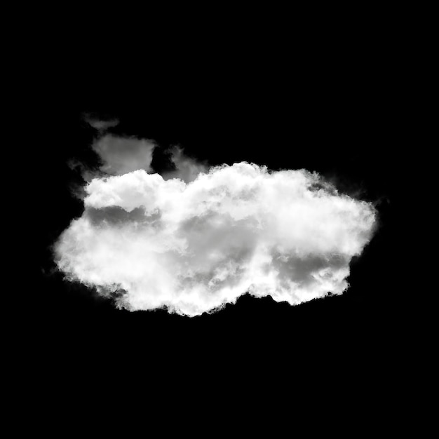 Een enkele witte wolkenvorm geïsoleerd over een vaste achtergrond Cumulus wolk