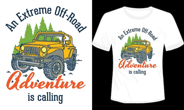 Een extreem offroad-avontuur roept tshirtontwerp vectorillustratie