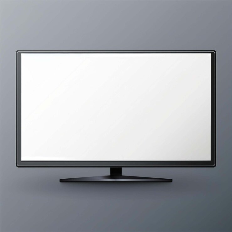 Vector een flatscreen tv met een wit scherm waarop het woord quote staat