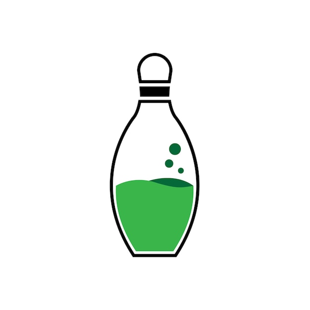 Een fles met een groene vloeistof erin