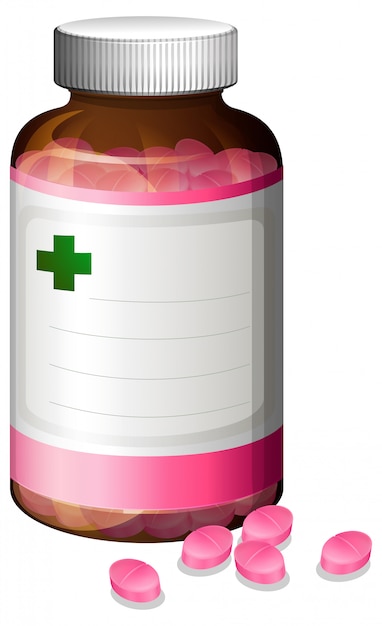 Vector een fles pink medicine