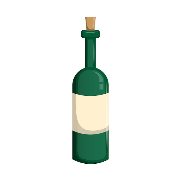 Een fles wijn met een kurk in het midden.