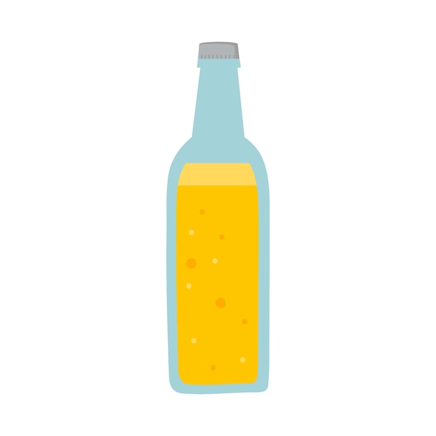 Een flesje bier op een witte achtergrond voor gebruik in webdesign