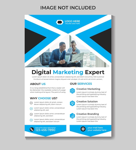Een flyer voor digitale marketingexpert die een digitale marketingexpert is.