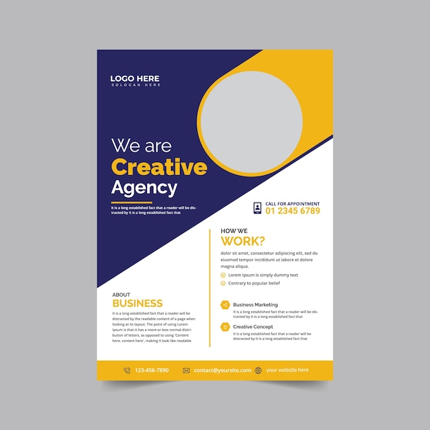 Een flyer voor een bedrijf genaamd creative agency.