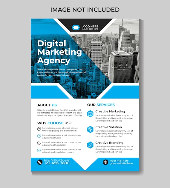 Een flyer voor een digitaal marketingbureau.
