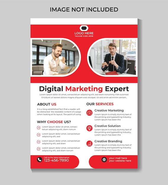 Een flyer voor een expert op het gebied van digitale marketing