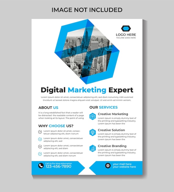 Een flyer voor een expert op het gebied van digitale marketing