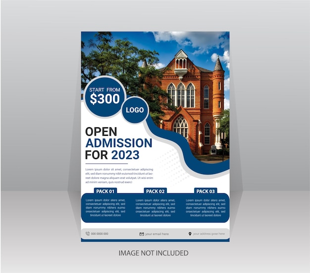 Vector een flyer voor een open toelating voor 2022.