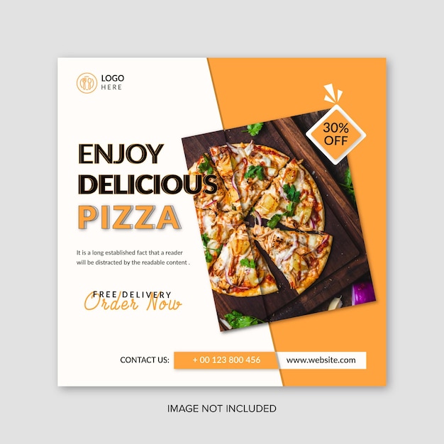 Vector een flyer voor pizzabezorging.