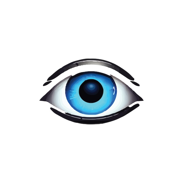 Vector een foto van een blauw oog met het woord oog erop