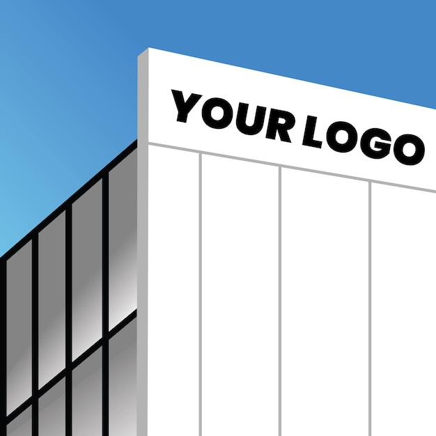 een foto van een gebouw met de woorden je logo erop