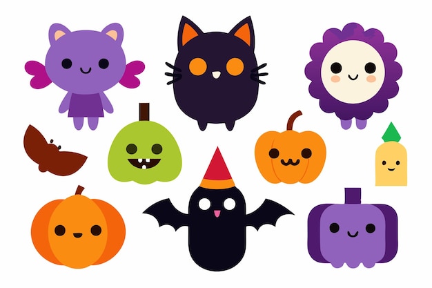 een foto van een halloween thema met een kat en een pompoen
