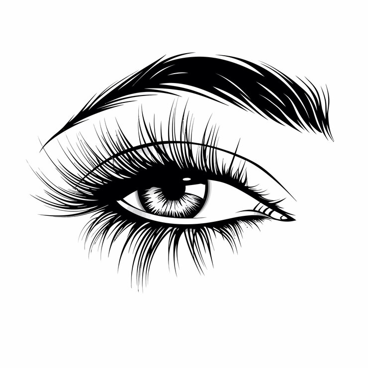 een foto van een vrouwelijk oog met lange wimpers
