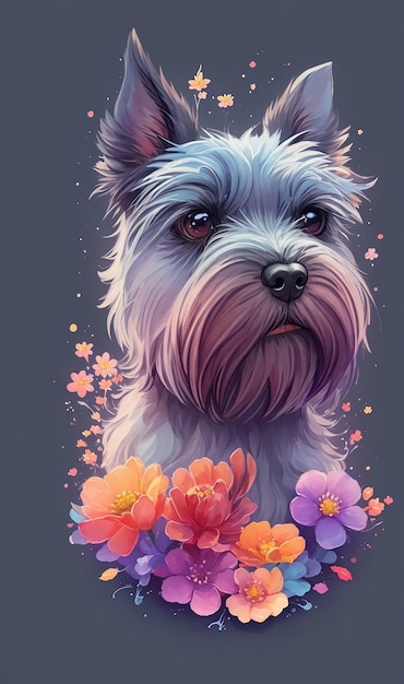 Vector een gedetailleerde illustratie gezicht schnauzer hond voor t-shirtontwerp