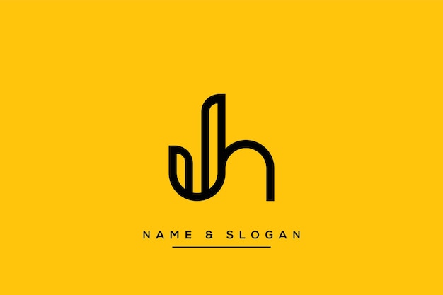Een geel logo met de letter h erop