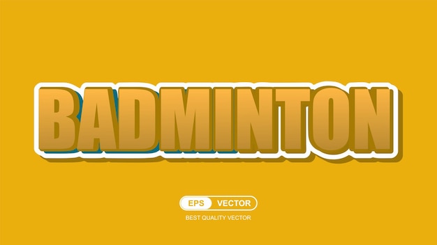 Een gele achtergrond met de woorden badminton erop
