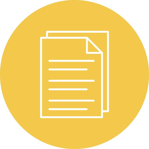 een gele cirkel met een document erop