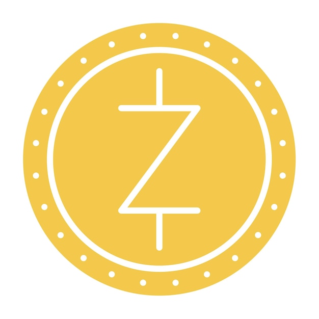Vector een gele cirkel met een zigza-logo erop