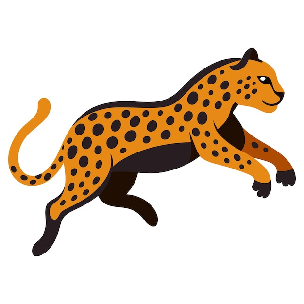 een gele en zwarte cheetah met een zwarte streep op zijn rug