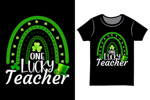 Een gelukkige leraar. Saint Patrick typografie t-shirt