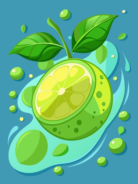 Een gesneden limoen drijft in een glas mousserend water en creëert een verfrissende en dorststillende drank