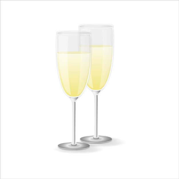 Vector een glas champagne.