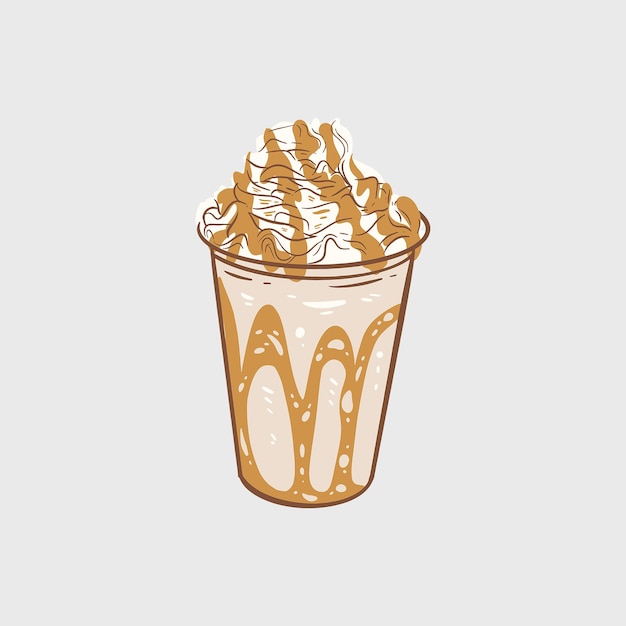 Een glas frappuccino illustratie