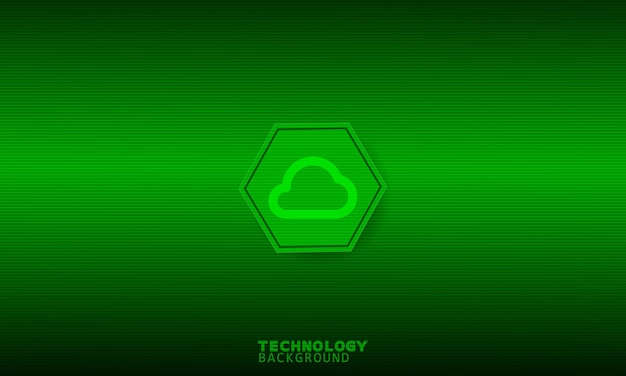 Een gloeiende groene pictogrammen in een groene zeshoek. Business, technologie, internet en netwerk concept.