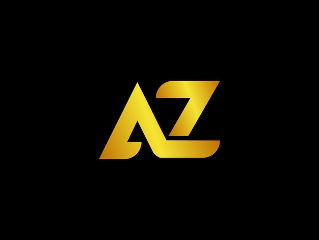 Een gouden letter z-logo met een zwarte achtergrond