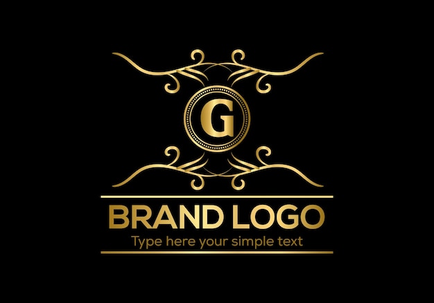 Een gouden logo met de letter g erop