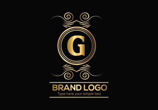 Vector een gouden logo met de letter g erop