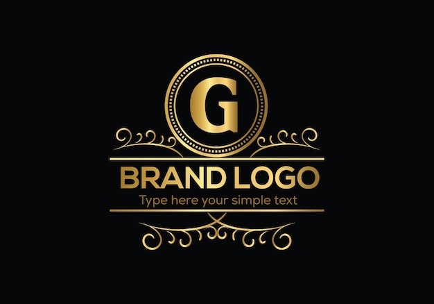 Een gouden logo met de letter g erop