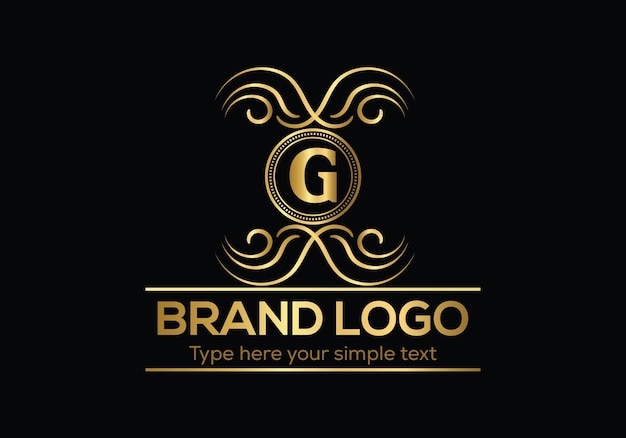 Vector een gouden logo met de letter g erop