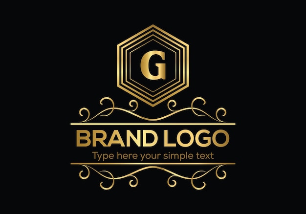 Een gouden logo met de letter g erop