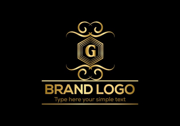 Een gouden logo met de letter g erop