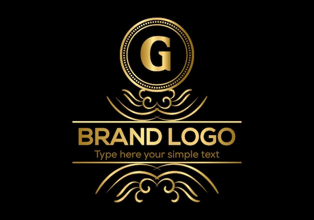 Een gouden logo met de letter g erop