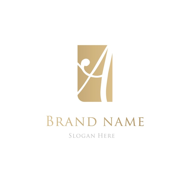 Een gouden luxe elegant logo